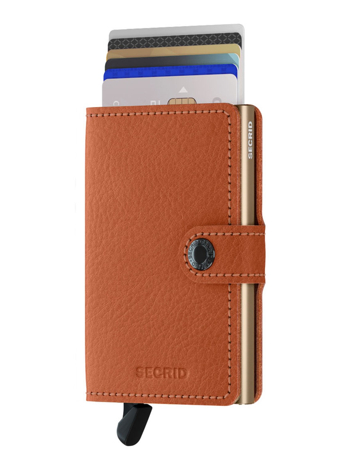 Secrid Miniwallet pasjeshouder van leer - voorkant 4 cognac
