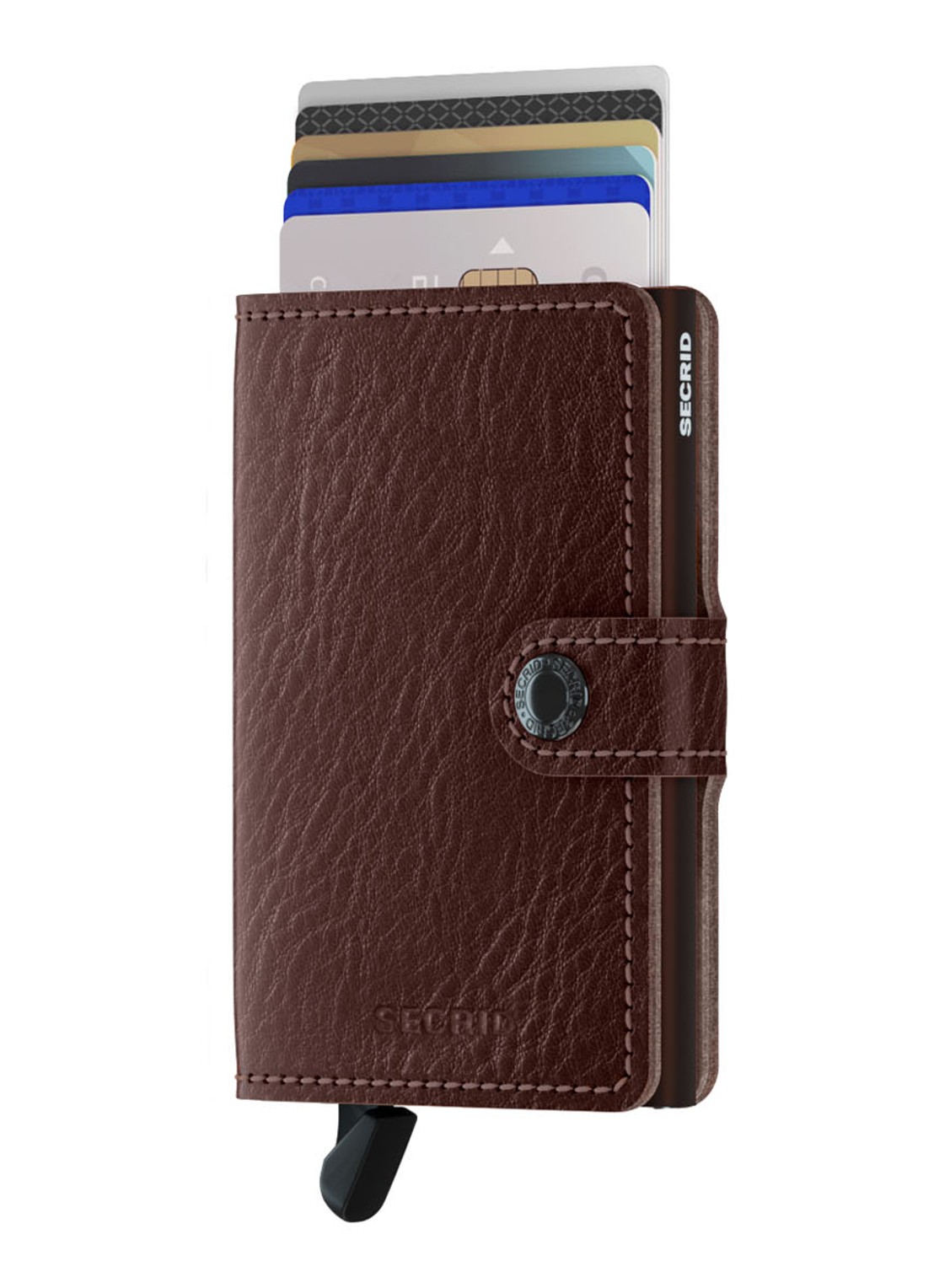 Secrid Miniwallet pasjeshouder van leer - voorkant 2 mahoniebruin