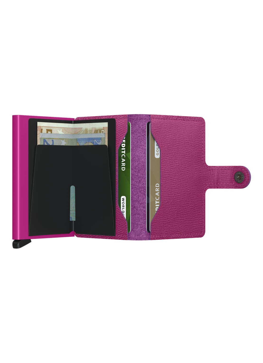 Secrid Miniwallet pasjeshouder van leer - achterkant 5 fuchsia