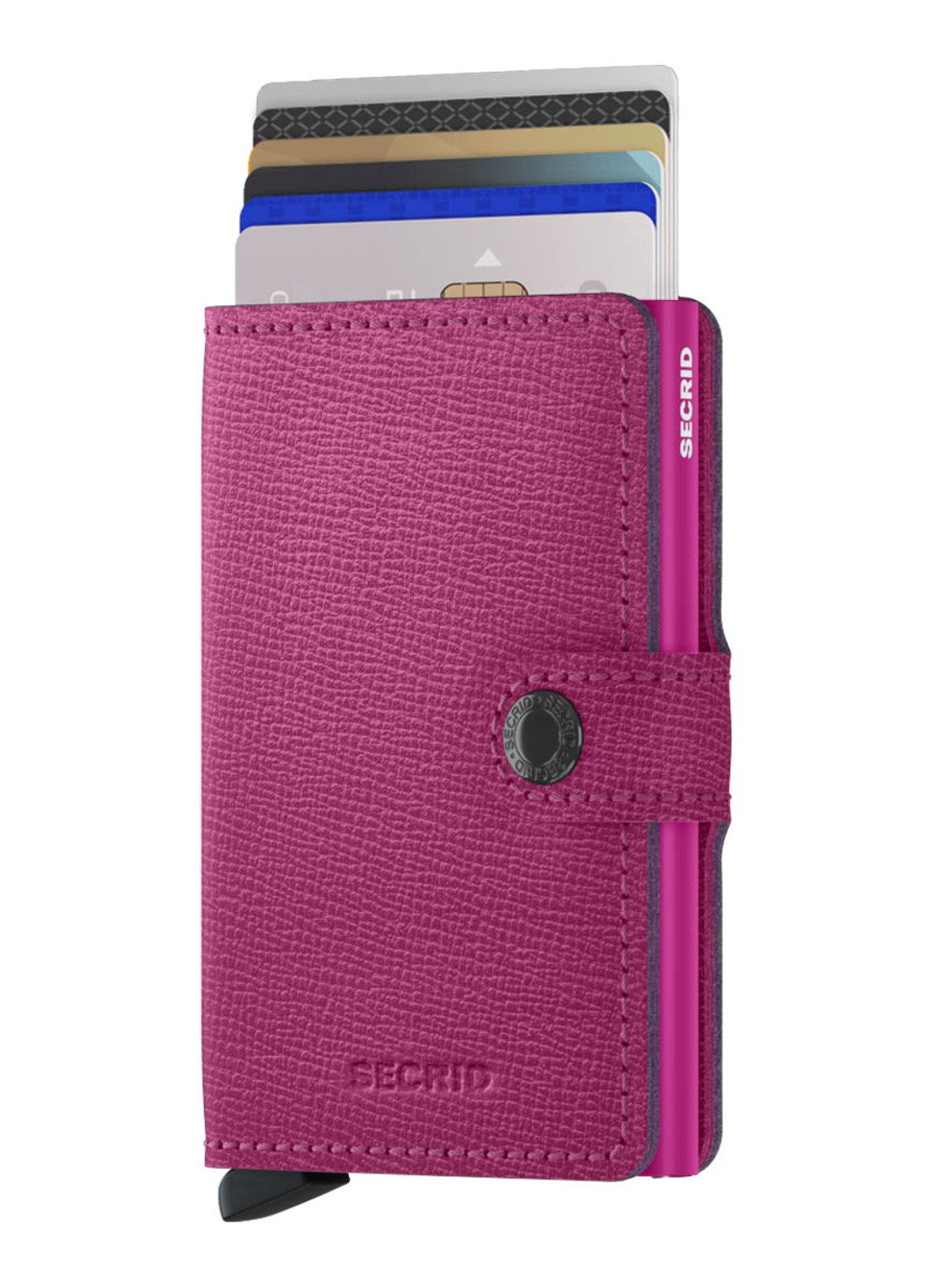 Secrid Miniwallet pasjeshouder van leer - voorkant 4 fuchsia