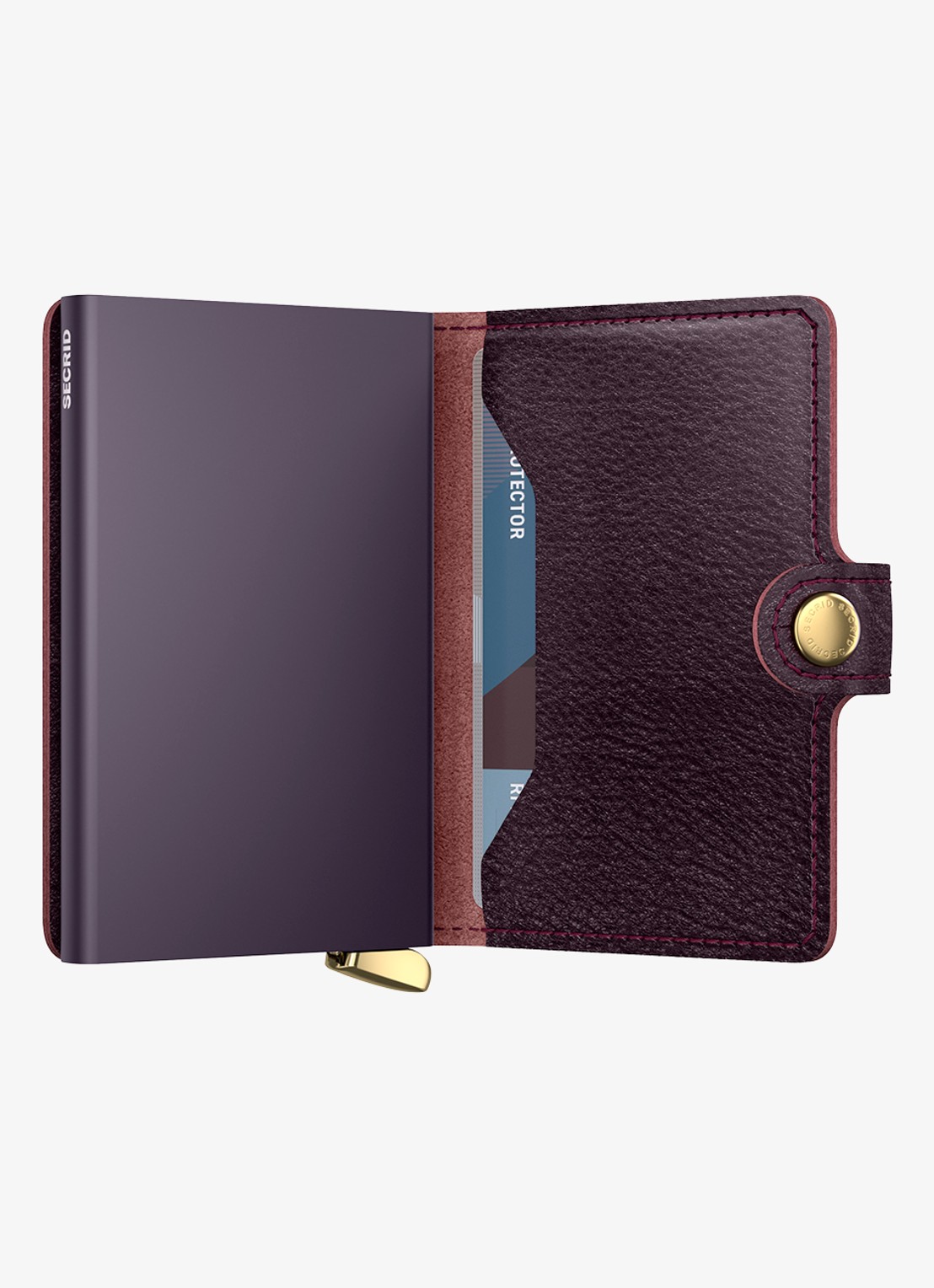 Secrid Miniwallet+ pasjeshouder van leer - detail 4 aubergine