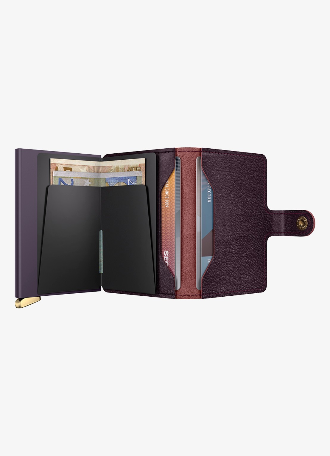 Secrid Miniwallet+ pasjeshouder van leer - detail 5 aubergine