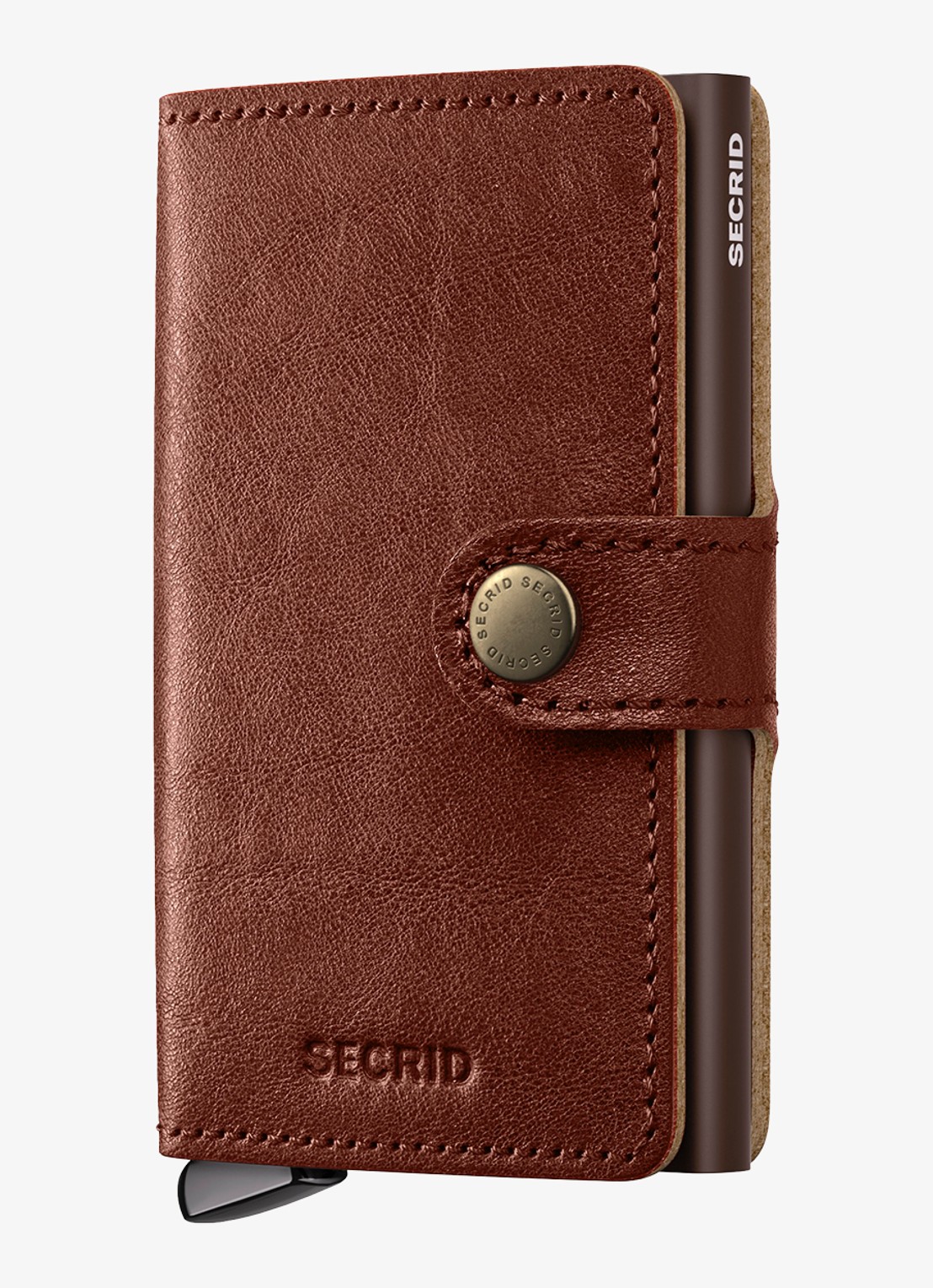 Secrid Miniwallet+ pasjeshouder van leer - voorkant 7 kastanjebruin