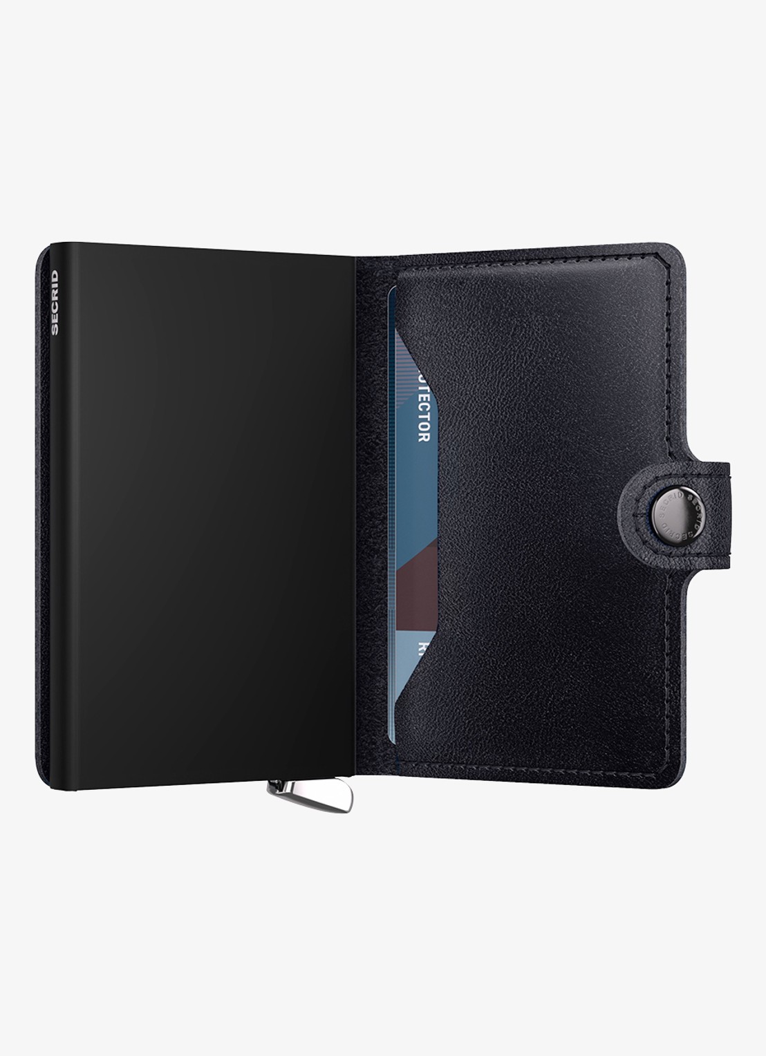 Secrid Miniwallet+ pasjeshouder van leer - detail donkerblauw