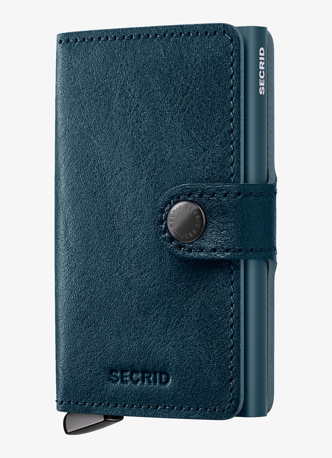 Secrid Miniwallet+ pasjeshouder van leer - voorkant 5 petrol