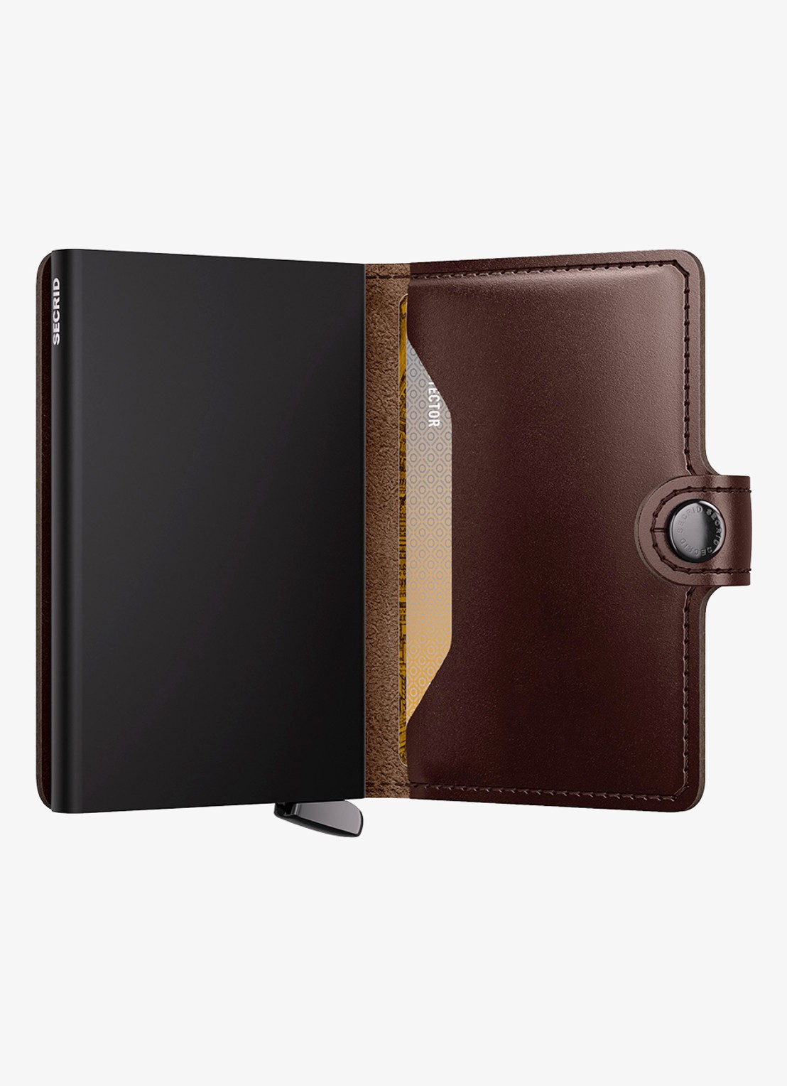 Secrid Miniwallet+ pasjeshouder van leer - detail donkerbruin