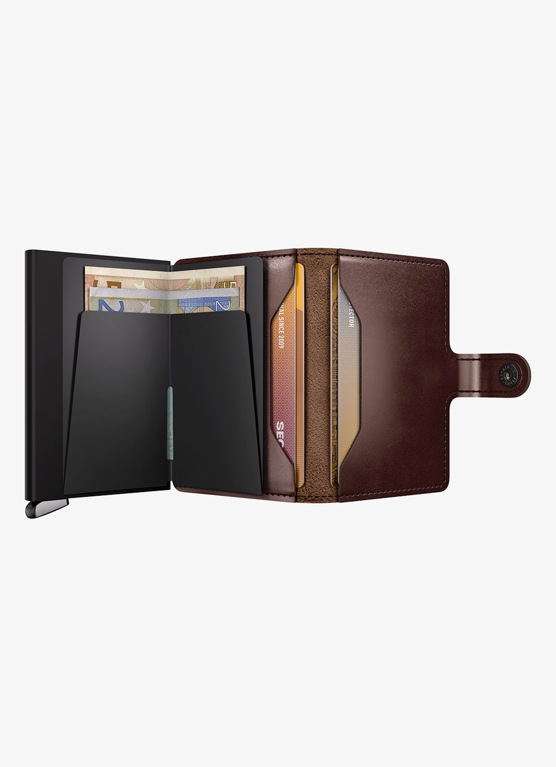 Secrid Miniwallet+ pasjeshouder van leer - detail 2 donkerbruin