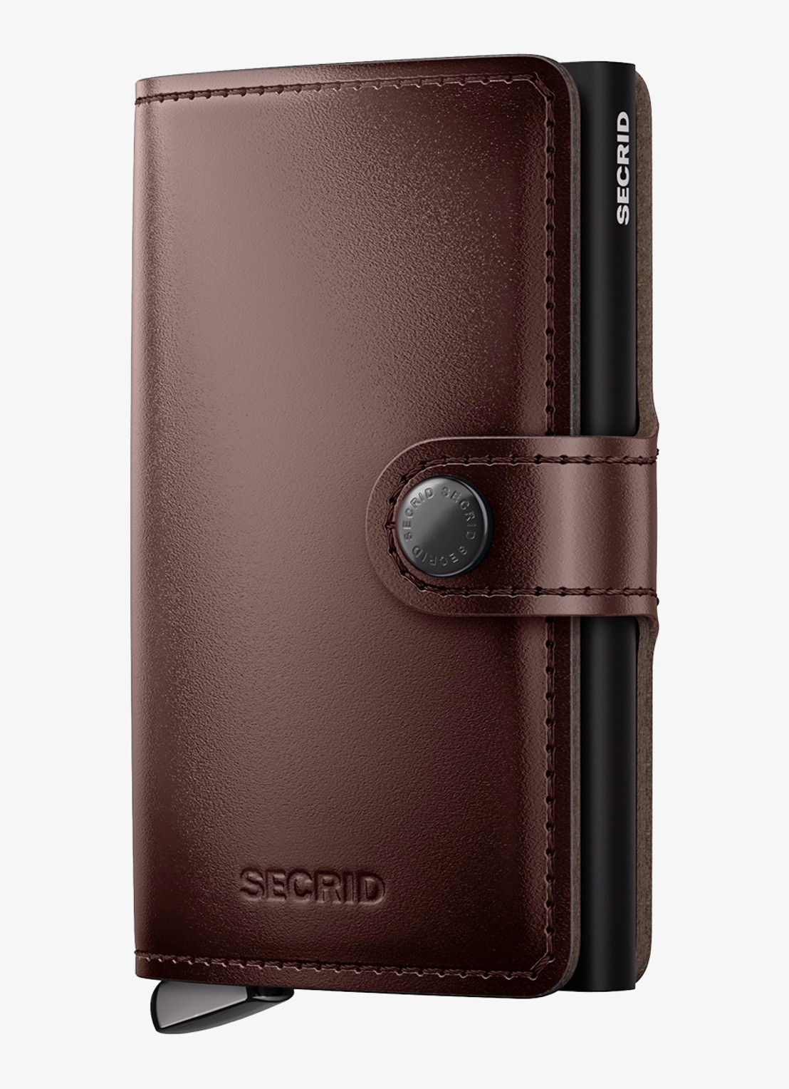 Secrid Miniwallet+ pasjeshouder van leer - voorkant 5 donkerbruin