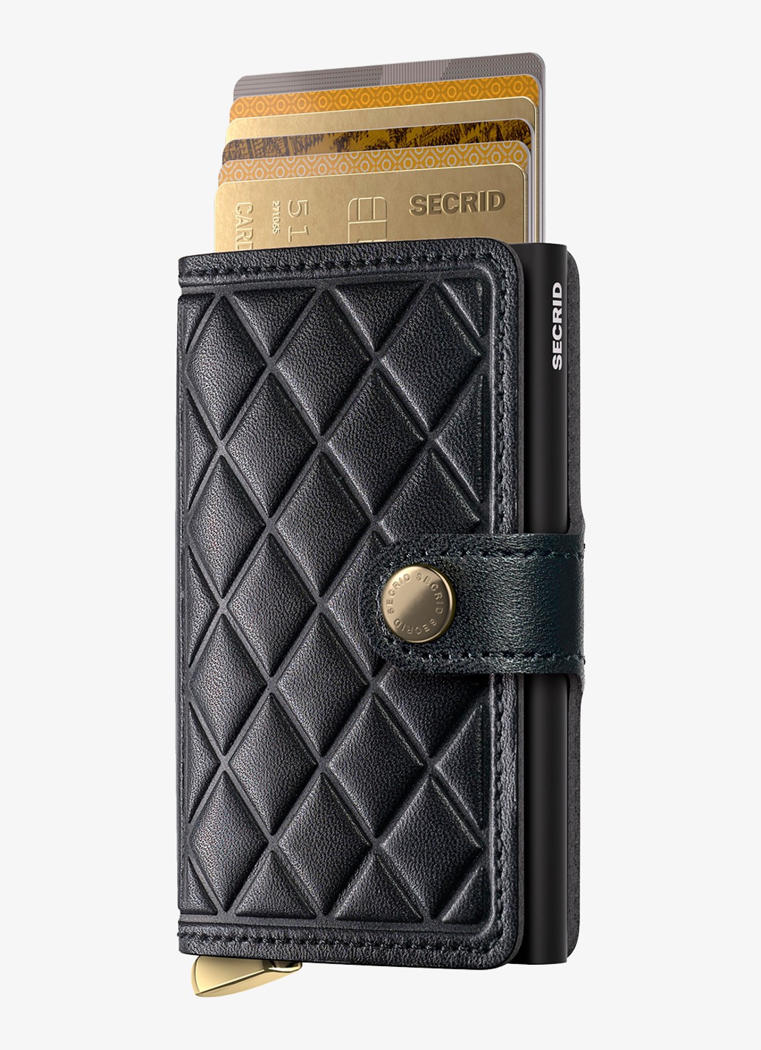 Secrid Miniwallet+ pasjeshouder van leer - voorkant 5 zwart