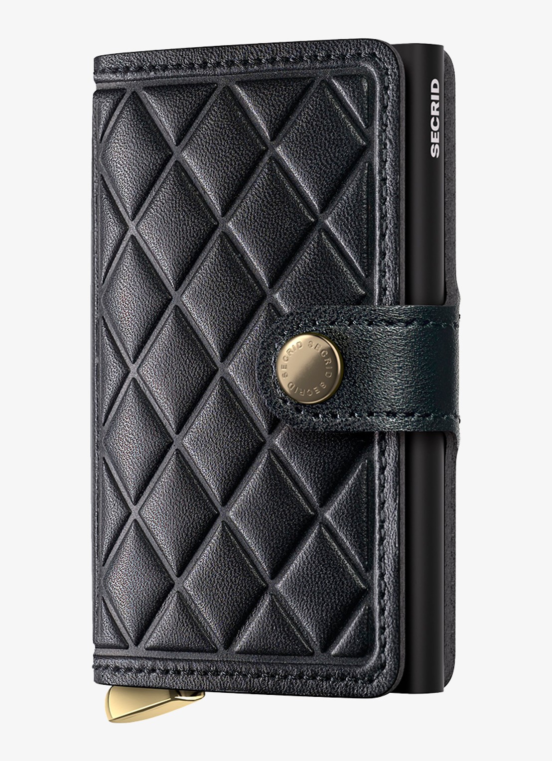 Secrid Miniwallet+ pasjeshouder van leer - voorkant 6 zwart