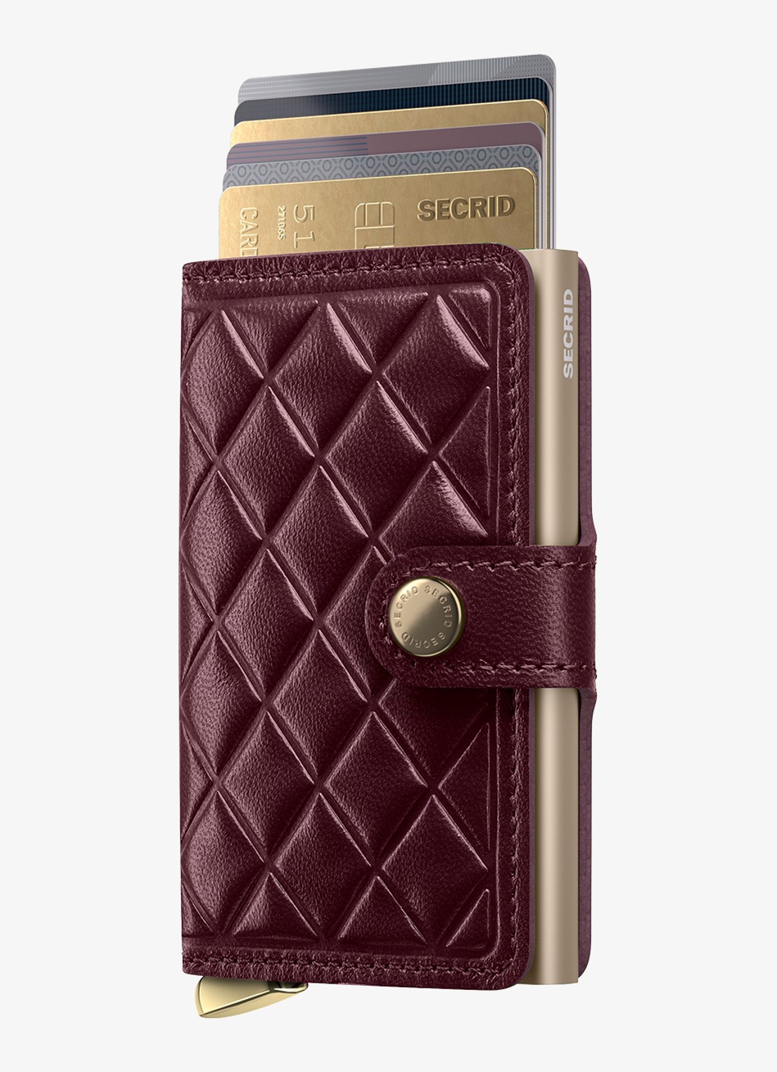 Secrid Miniwallet+ pasjeshouder van leer - voorkant 6 bordeauxrood