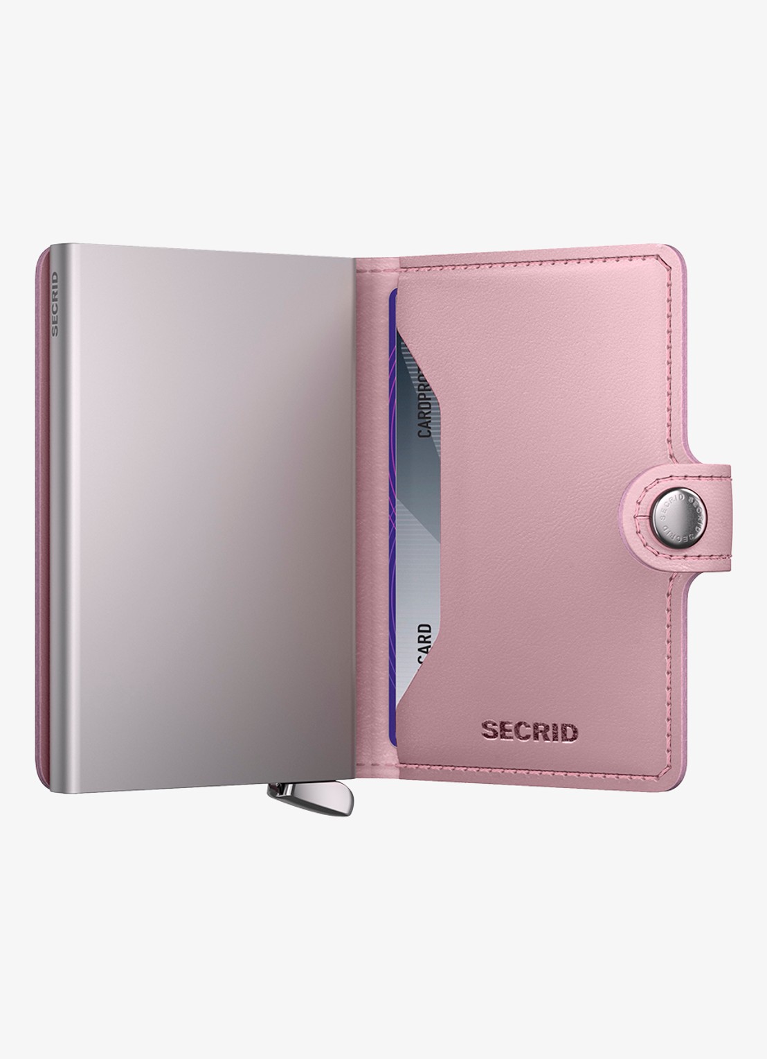 Secrid Miniwallet+ pasjeshouder van leer - achterkant 7 lichtroze