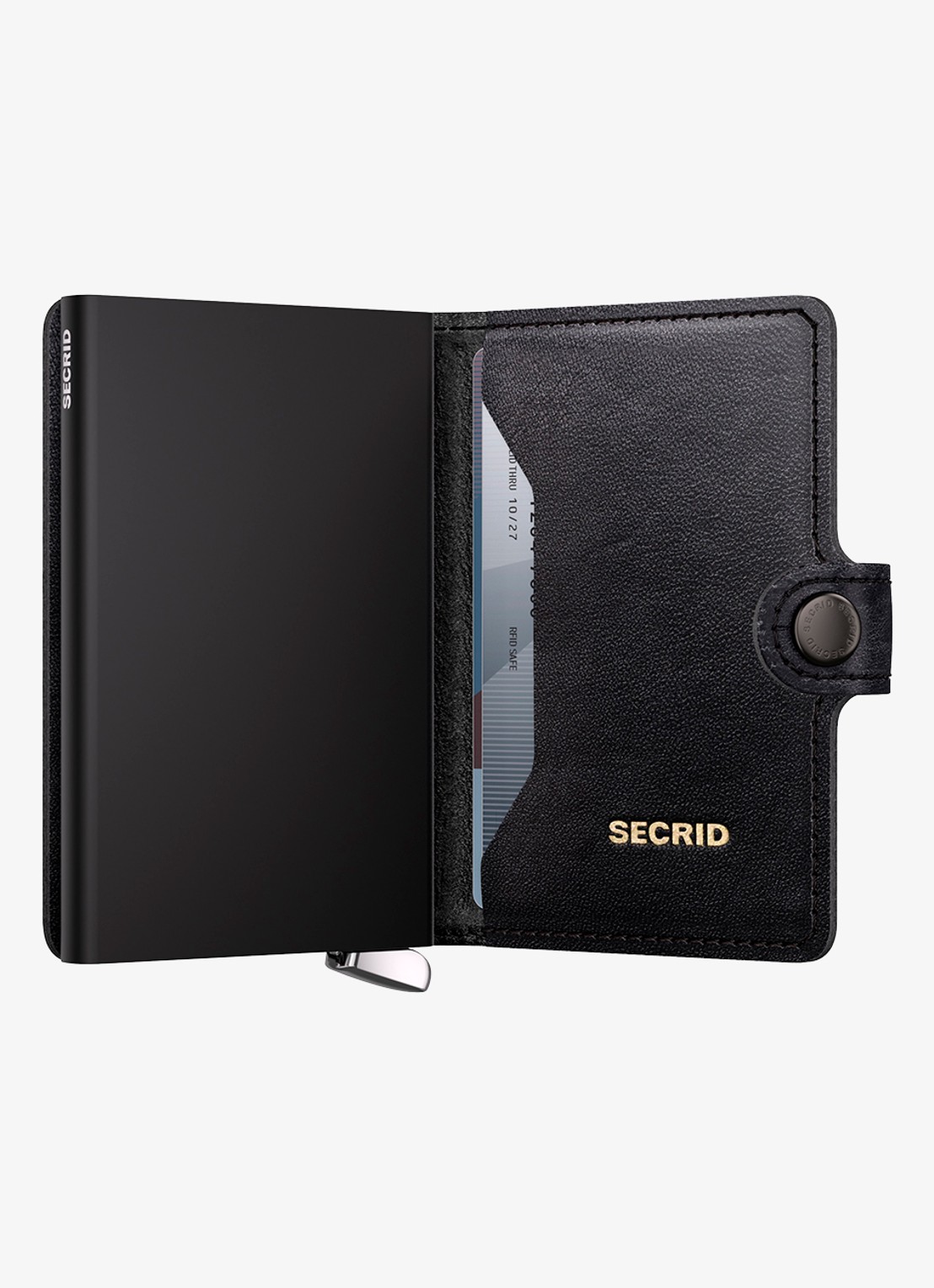 Secrid Miniwallet+ pasjeshouder van leer - achterkant 3 zwart