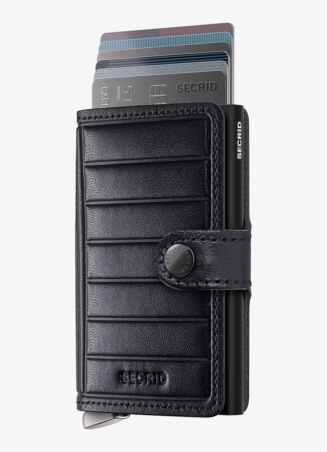 Secrid Miniwallet+ pasjeshouder van leer - voorkant zwart