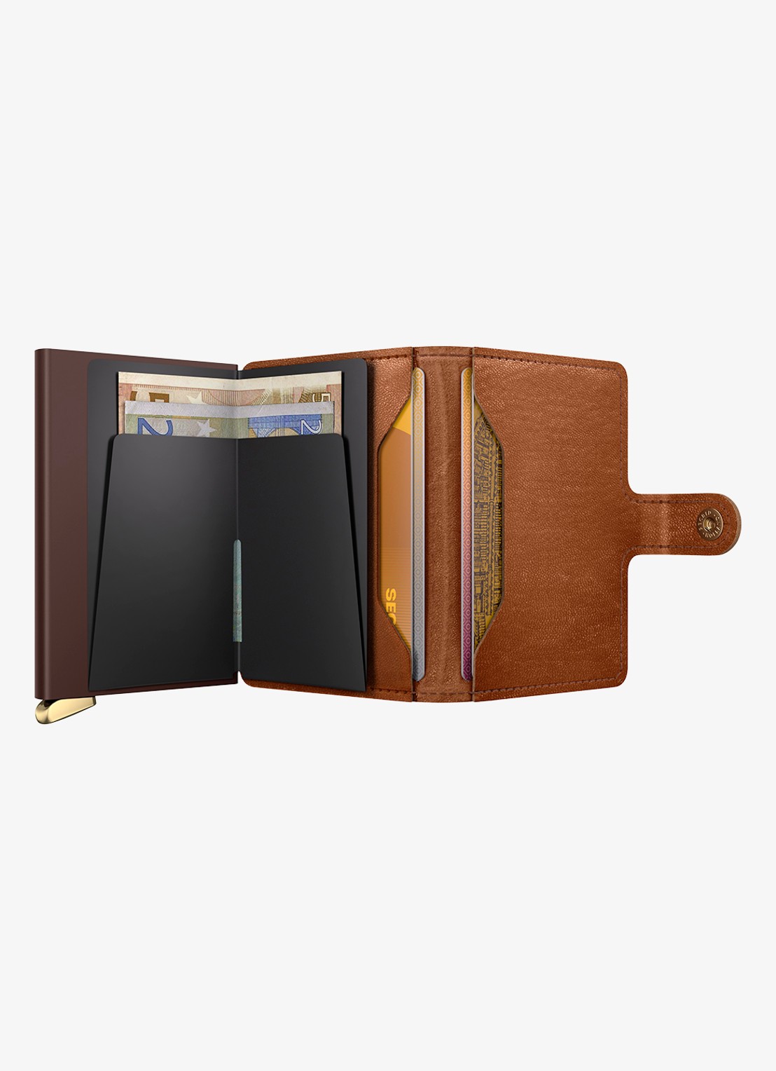 Secrid Miniwallet+ pasjeshouder van leer - detail 3 cognac