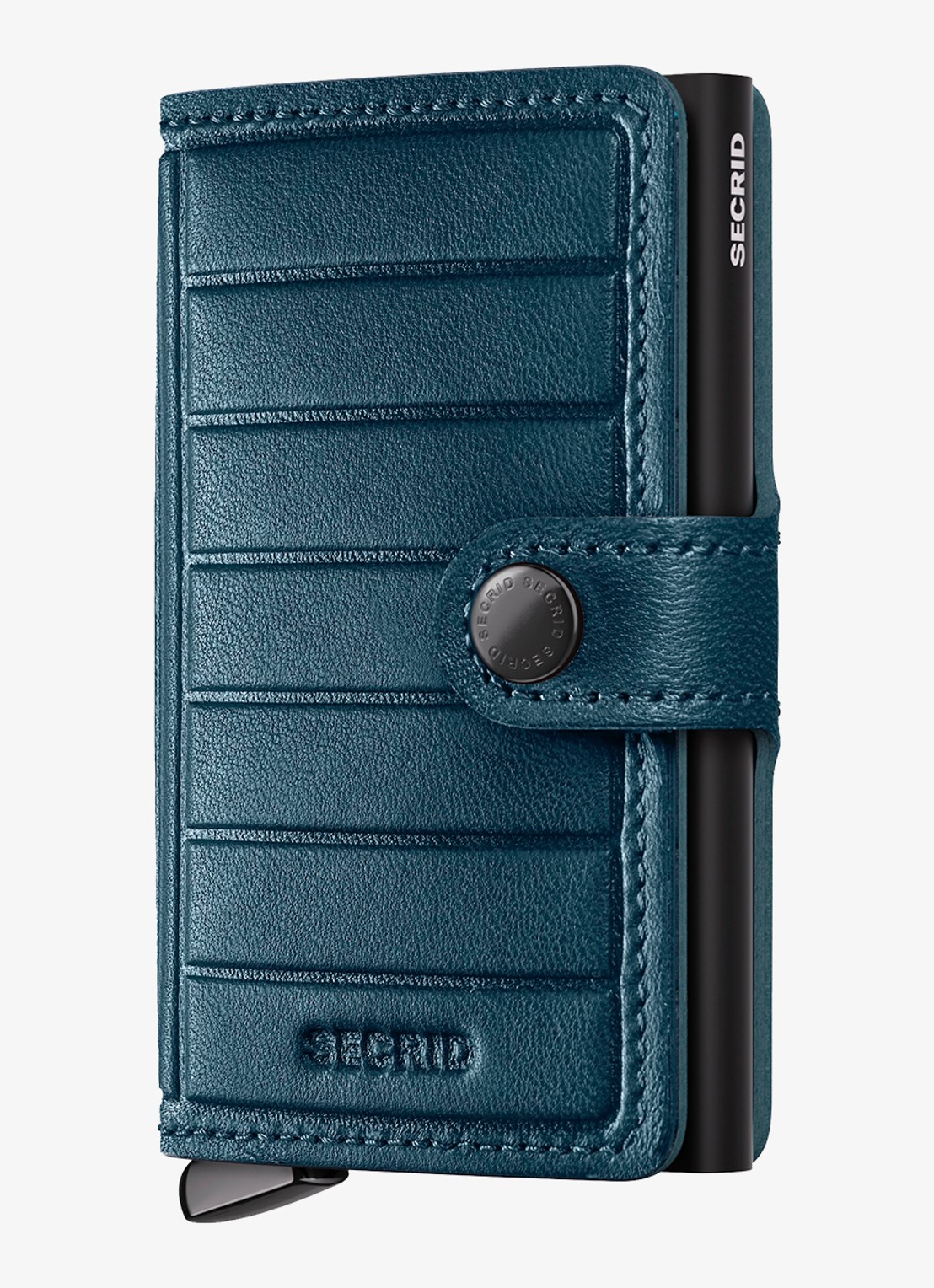 Secrid Miniwallet+ pasjeshouder van leer - voorkant 2 petrol