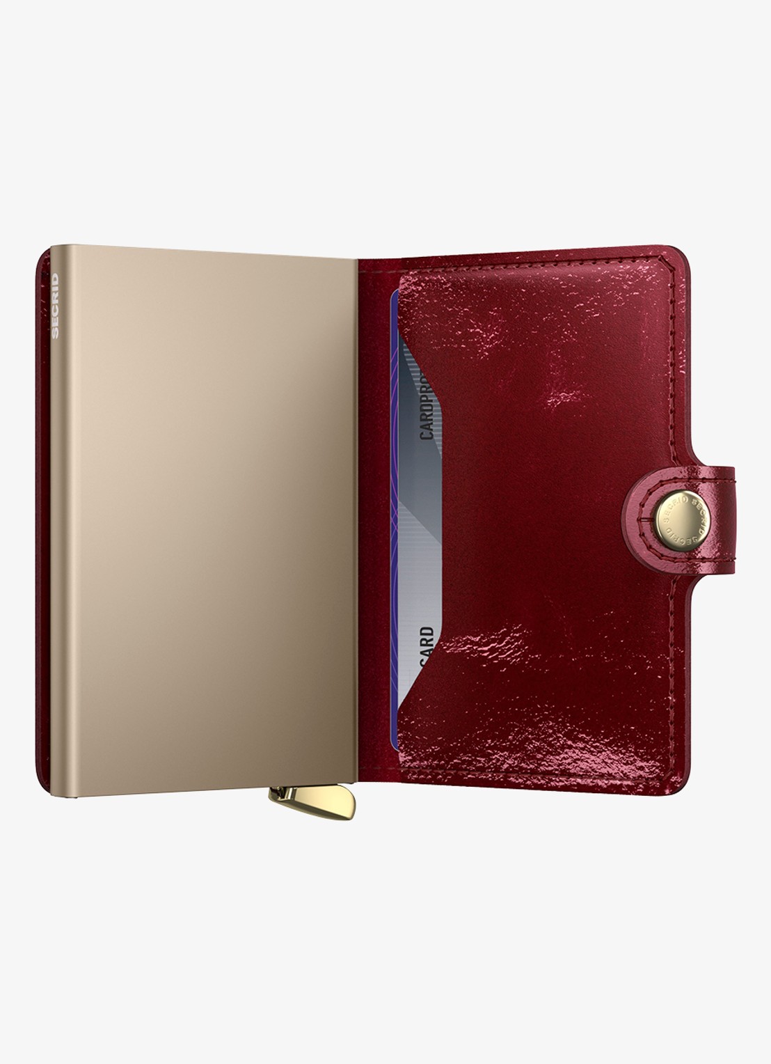 Secrid Miniwallet+ pasjeshouder van leer - detail rood