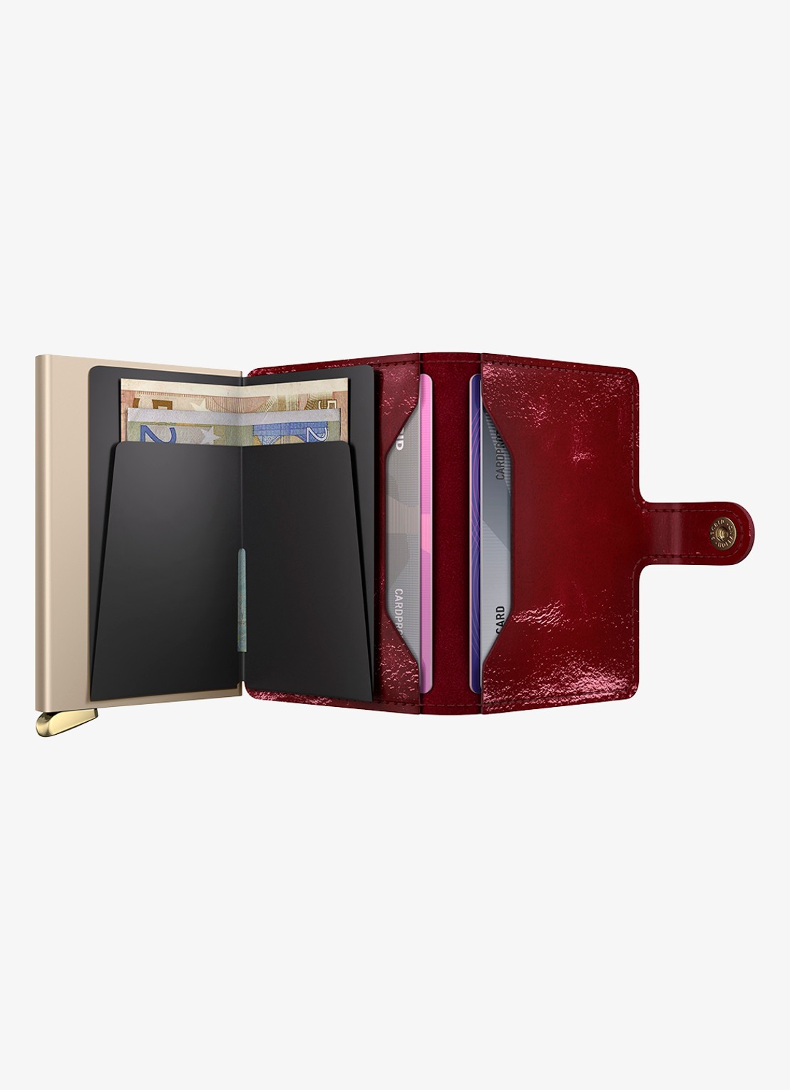 Secrid Miniwallet+ pasjeshouder van leer - detail 2 rood