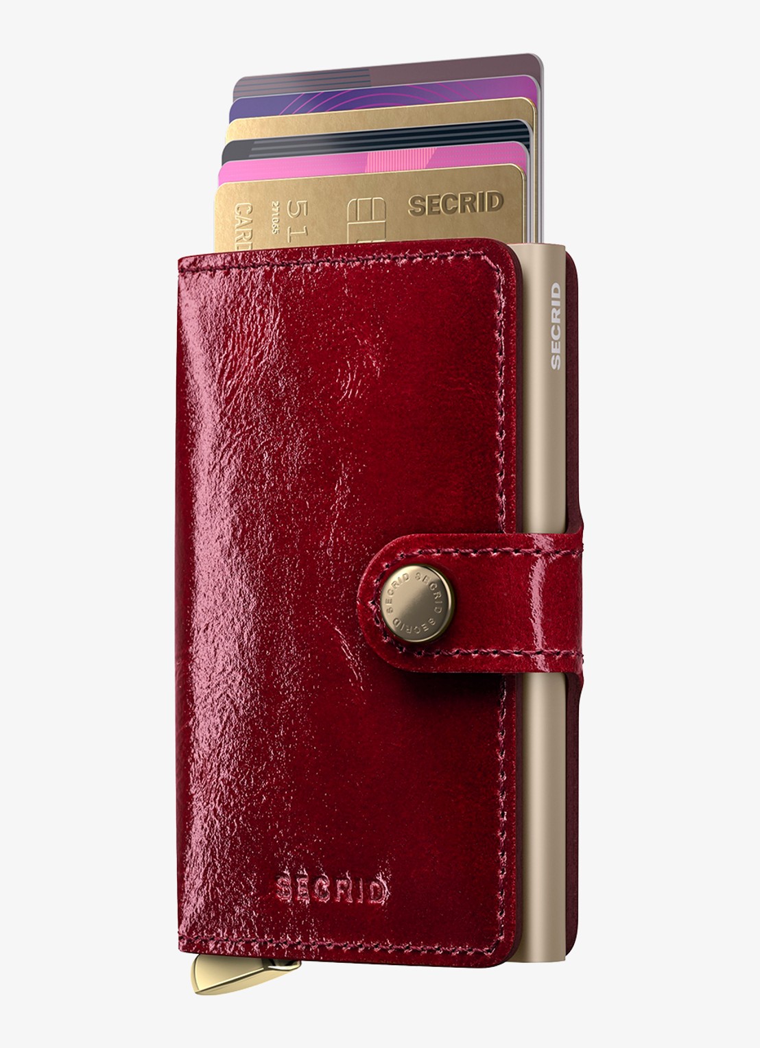 Secrid Miniwallet+ pasjeshouder van leer - voorkant 5 rood