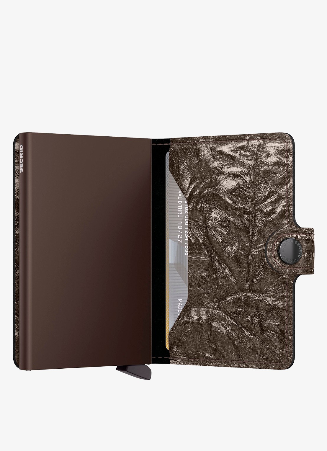 Secrid Miniwallet pasjeshouder van leer - detail brons