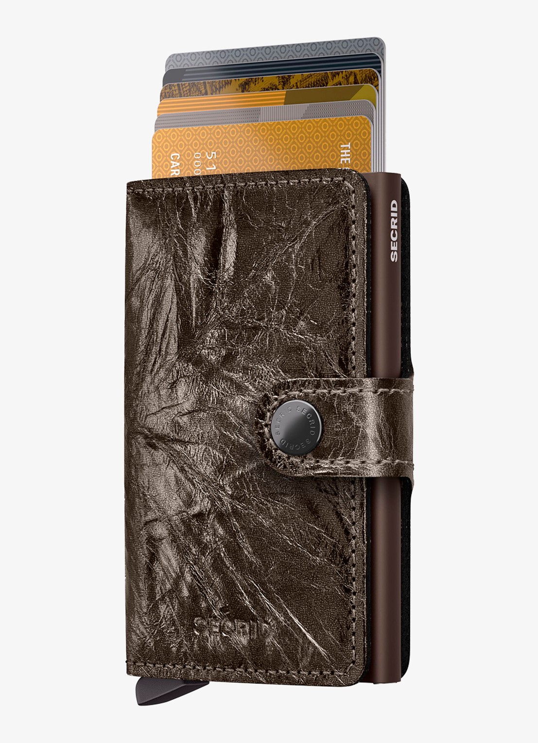Secrid Miniwallet pasjeshouder van leer - voorkant 4 brons