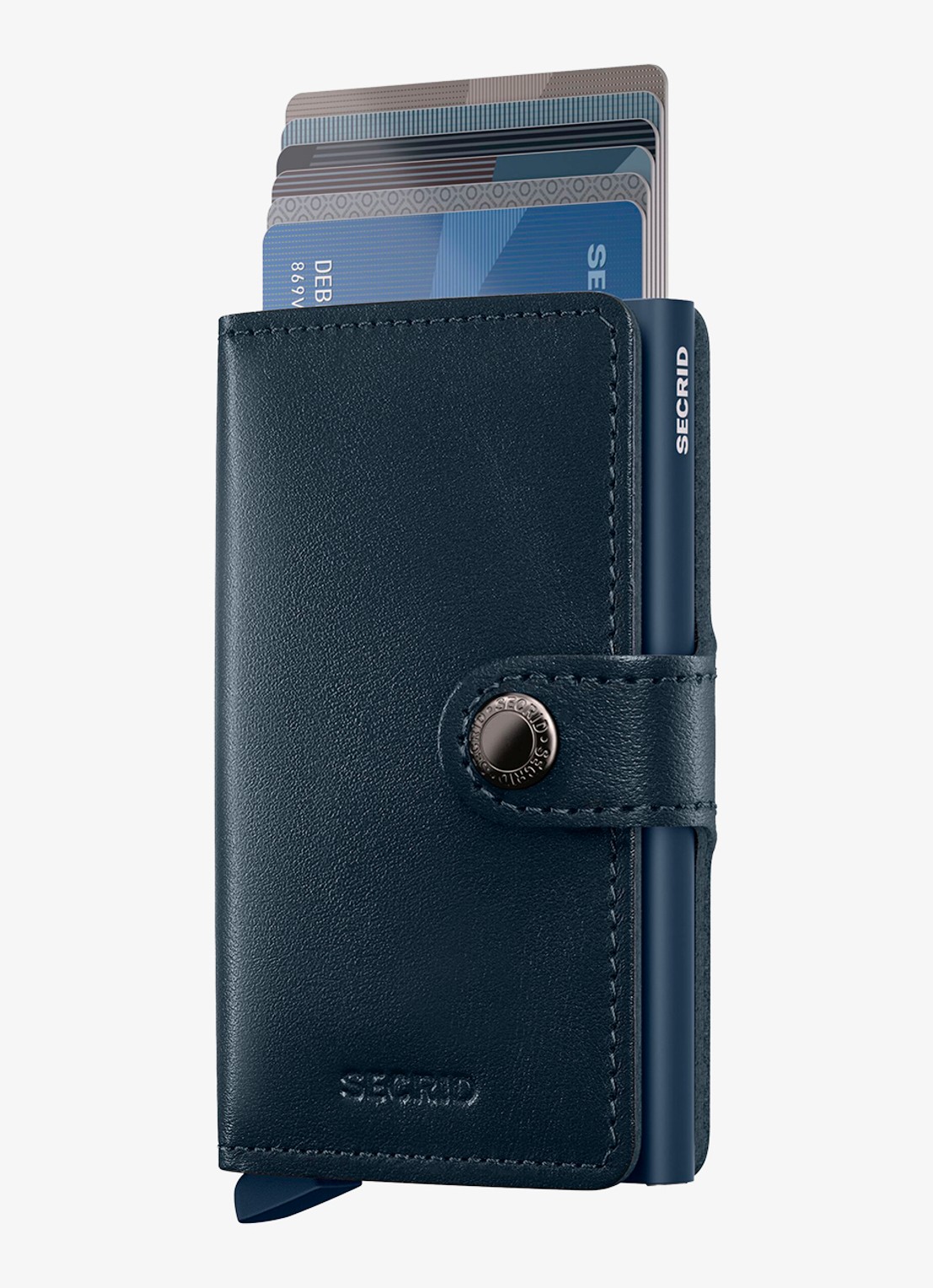 Secrid Miniwallet pasjeshouder van leer - voorkant donkerblauw