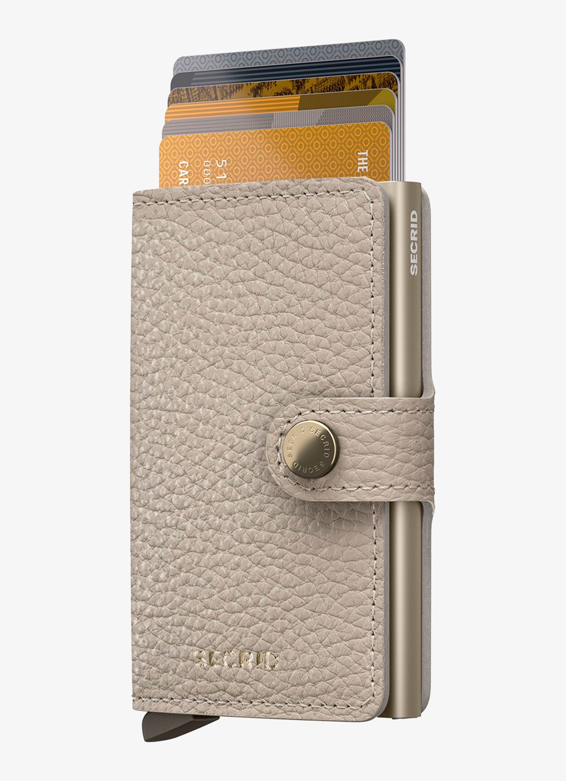 Secrid Miniwallet pasjeshouder van leer - voorkant taupe