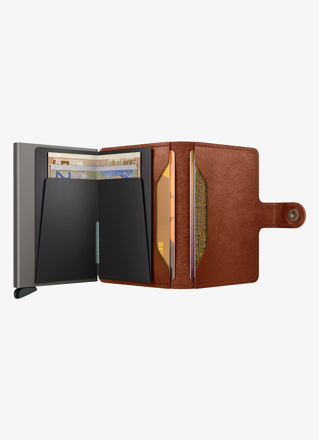Secrid Miniwallet pasjeshouder van leer - detail 2 kastanjebruin