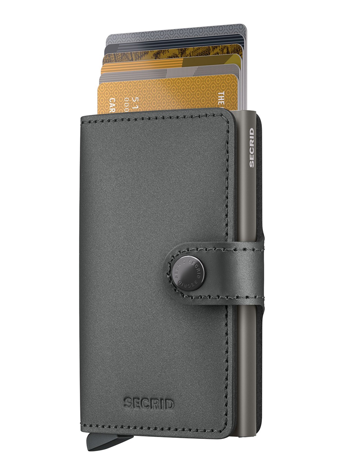 Secrid Miniwallet pasjeshouder van leer - voorkant grijs