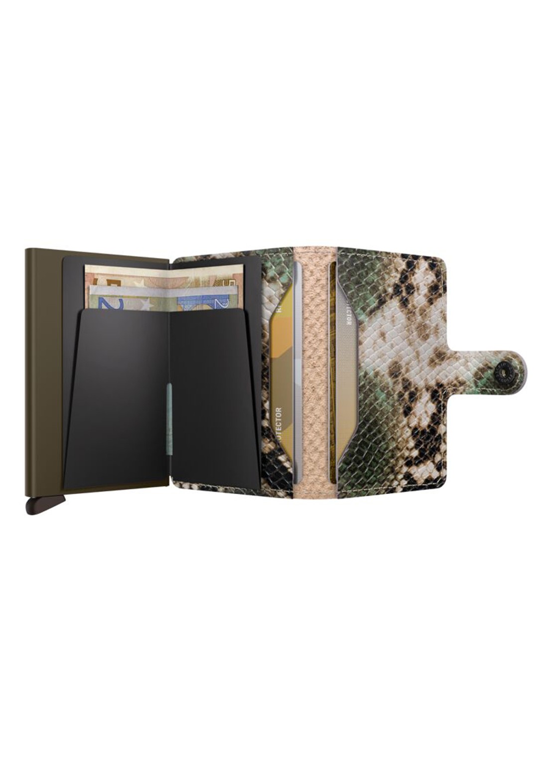 Secrid Miniwallet Serpent portemonnee van leer - achterkant 5 groen
