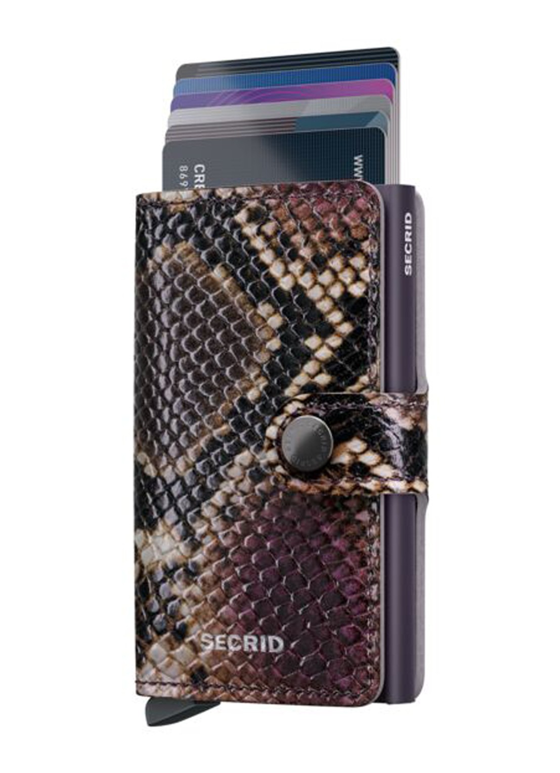 Secrid Miniwallet Serpent portemonnee van leer - voorkant 2 paars