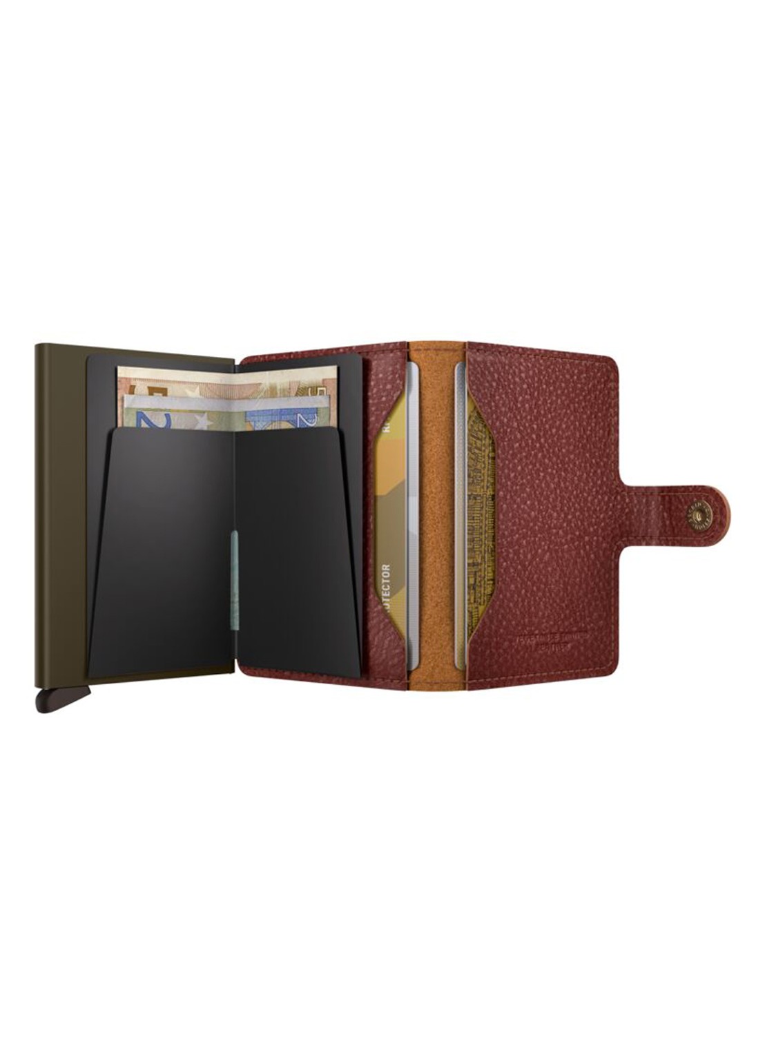 Secrid Miniwallet Vegetable Tanned portemonnee van leer - achterkant 3 oranjerood