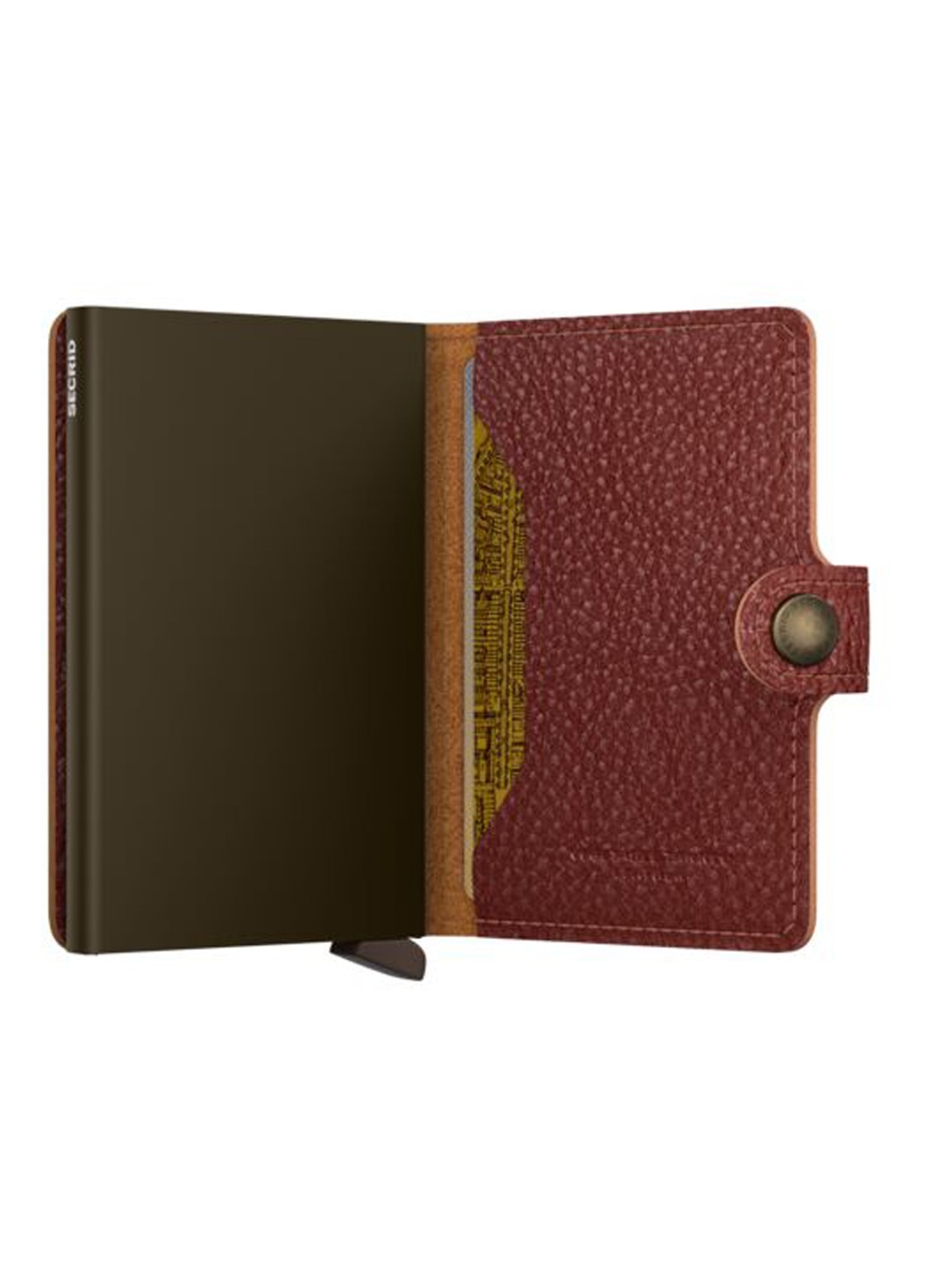 Secrid Miniwallet Vegetable Tanned portemonnee van leer - detail oranjerood