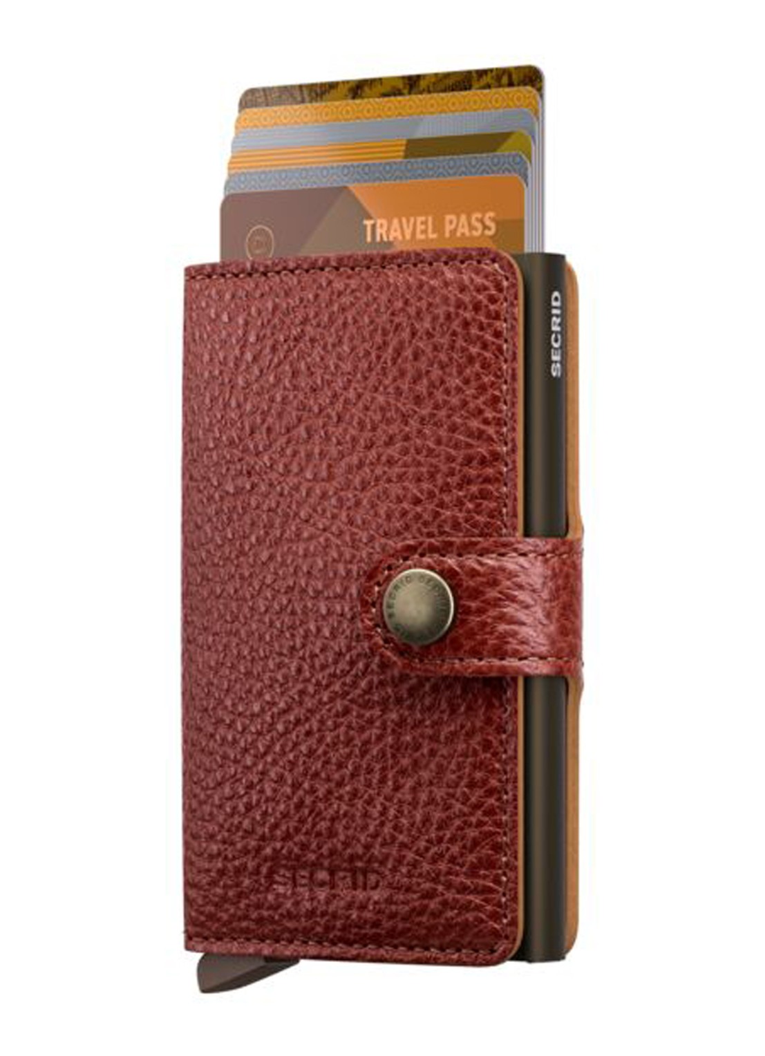 Secrid Miniwallet Vegetable Tanned portemonnee van leer - voorkant 5 oranjerood