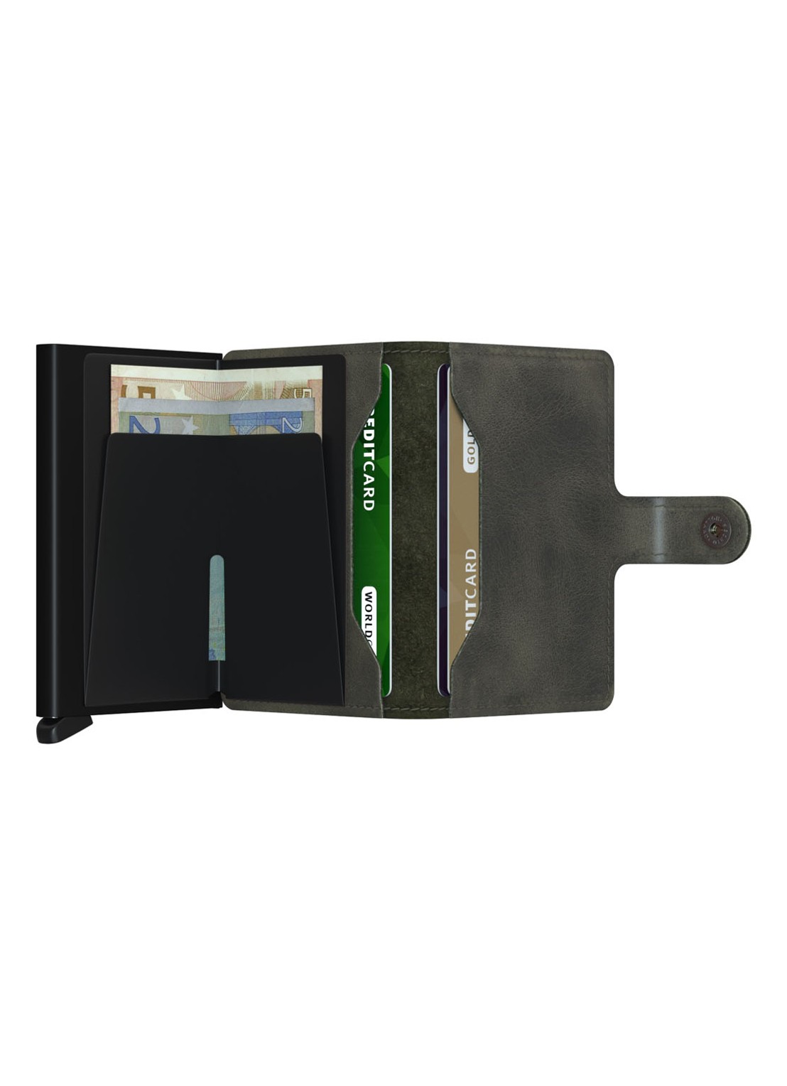 Secrid Miniwallet Vintage pasjeshouder van leer - achterkant 3 bronsgroen