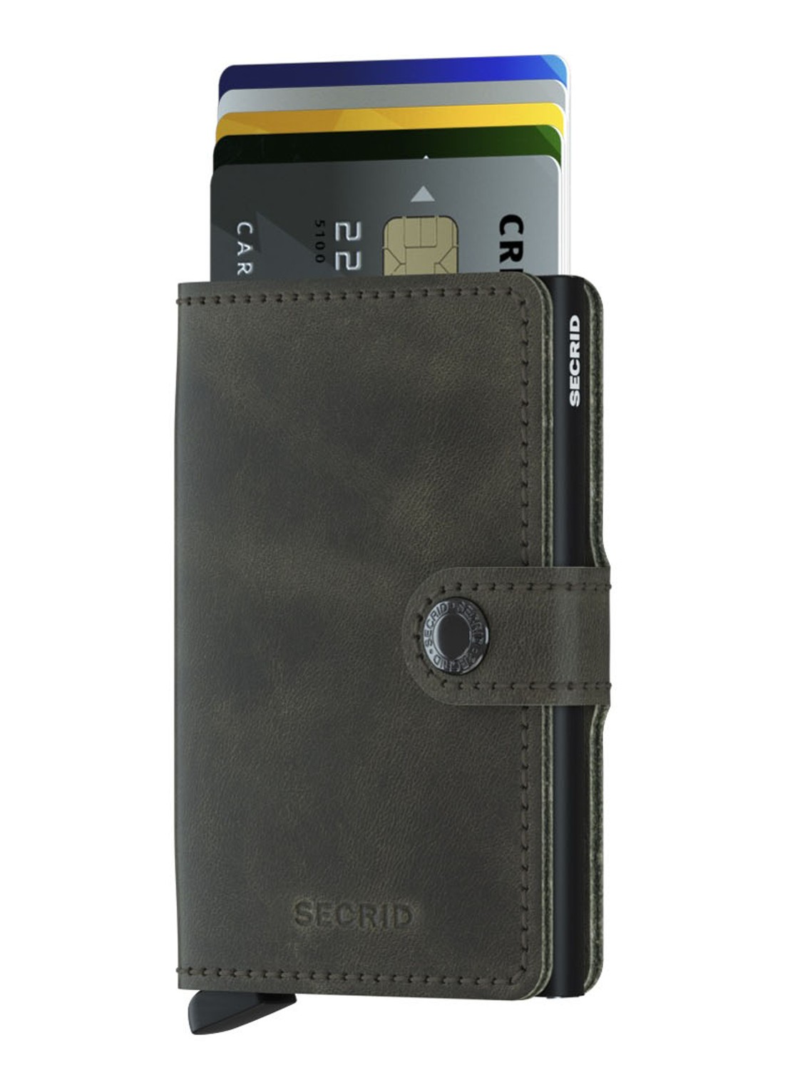 Secrid Miniwallet Vintage pasjeshouder van leer - voorkant 2 bronsgroen
