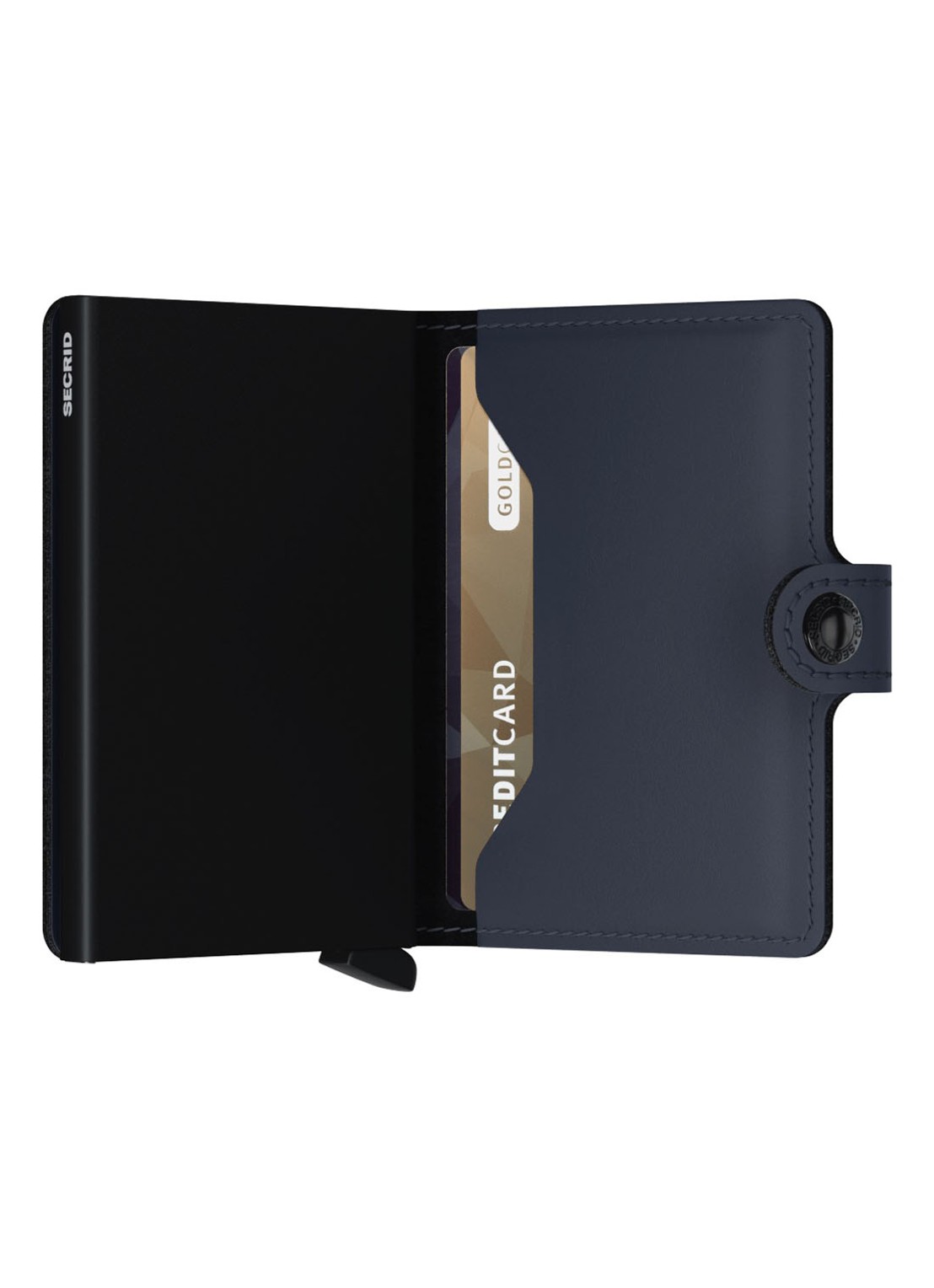 Secrid Miniwallet Wallet pasjeshouder van leer  - achterkant 5 donkerblauw