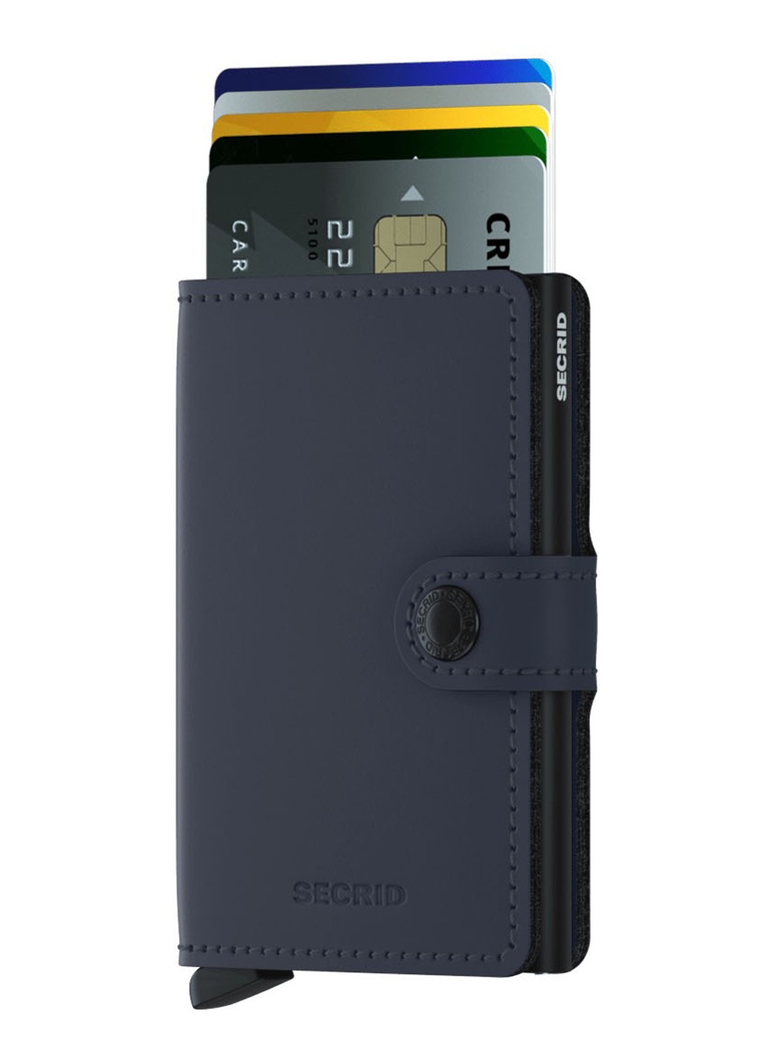 Secrid Miniwallet Wallet pasjeshouder van leer  - voorkant 4 donkerblauw