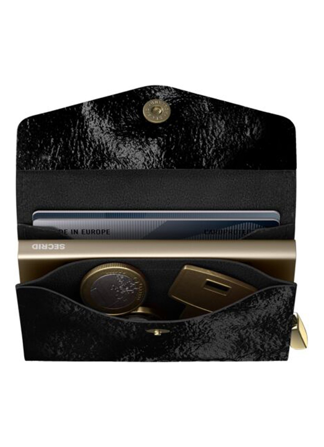 Secrid Premium Envelope Wallet+ Naplak portemonnee van leer - detail zwart