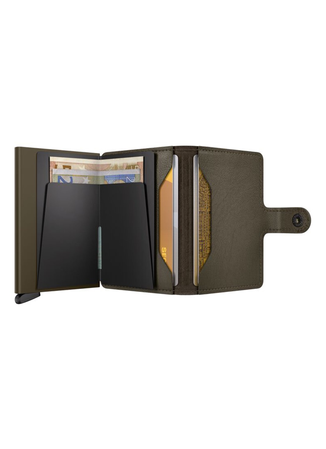 Secrid Premium Miniwallet+ Emboss Lines portemonnee van leer - achterkant bruin