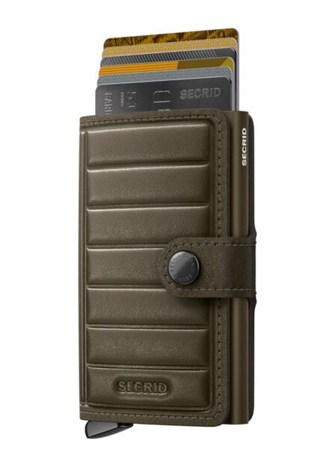 Secrid Premium Miniwallet+ Emboss Lines portemonnee van leer - voorkant 5 bruin