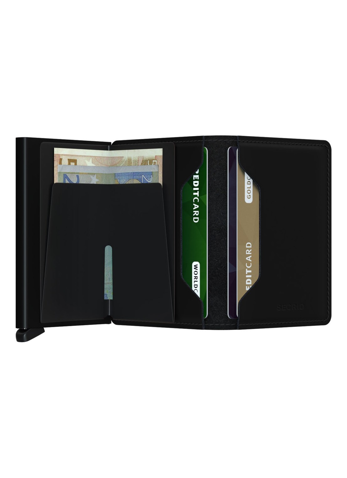 Secrid Slimwallet Matte Pasjeshouder van leer - achterkant 6 zwart