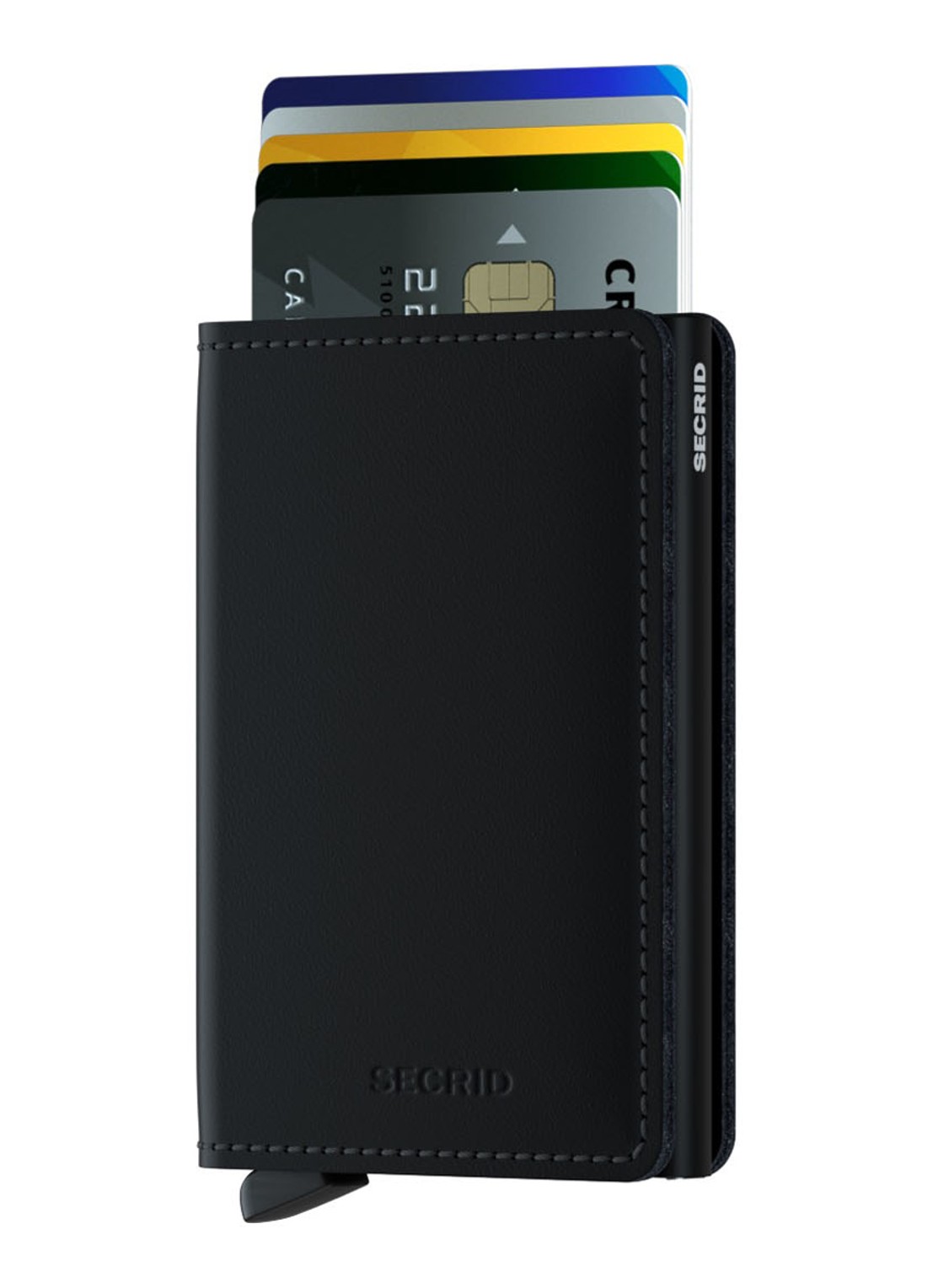 Secrid Slimwallet Matte Pasjeshouder van leer - voorkant 2 zwart