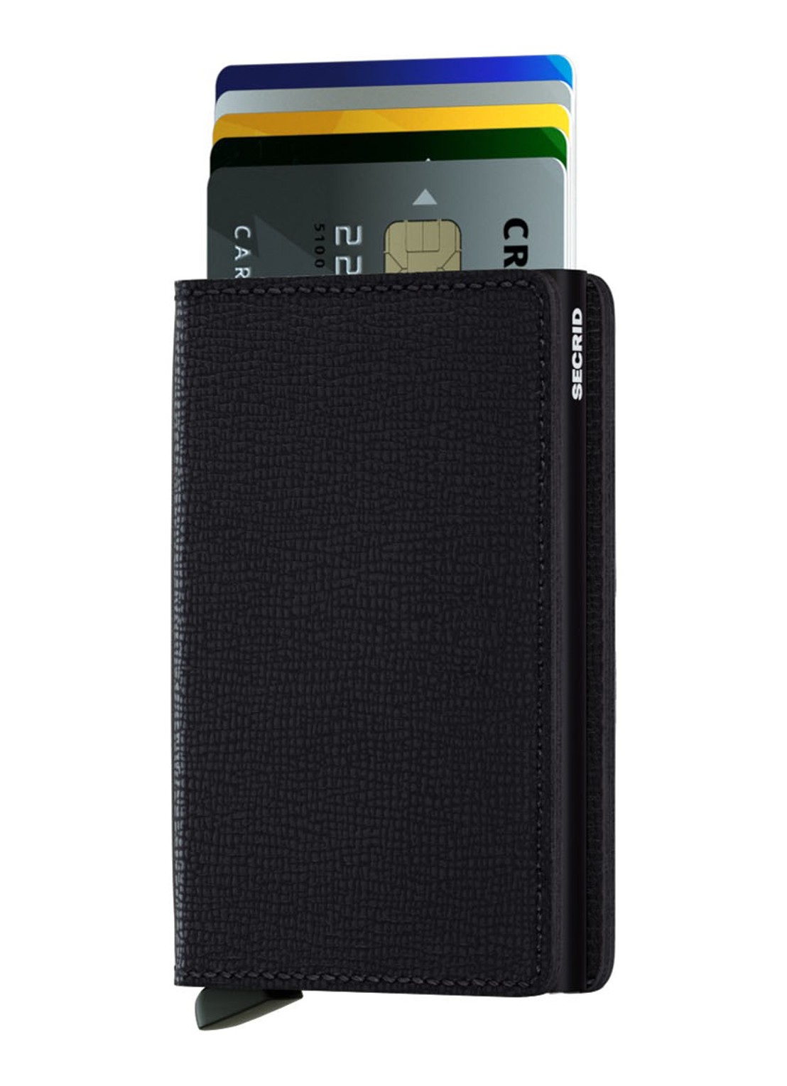 Secrid Slimwallet pasjeshouder van leer - voorkant 3 zwart