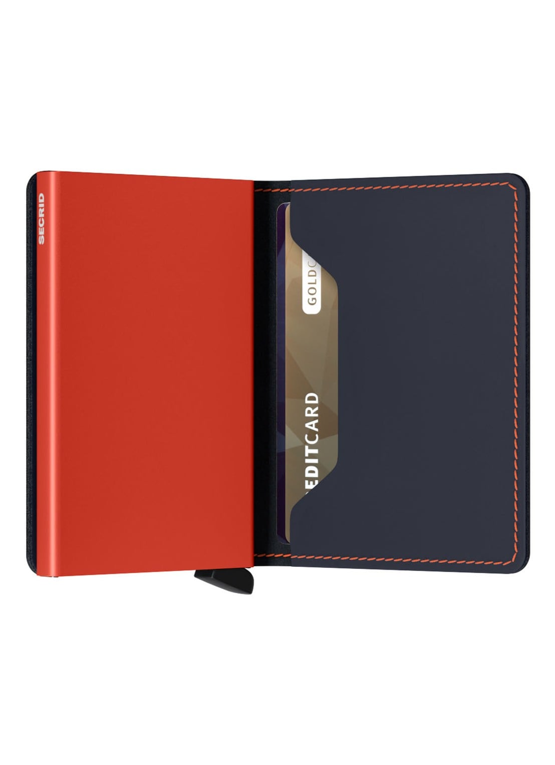 Secrid Slimwallet pasjeshouder van leer - achterkant 3 donkerblauw