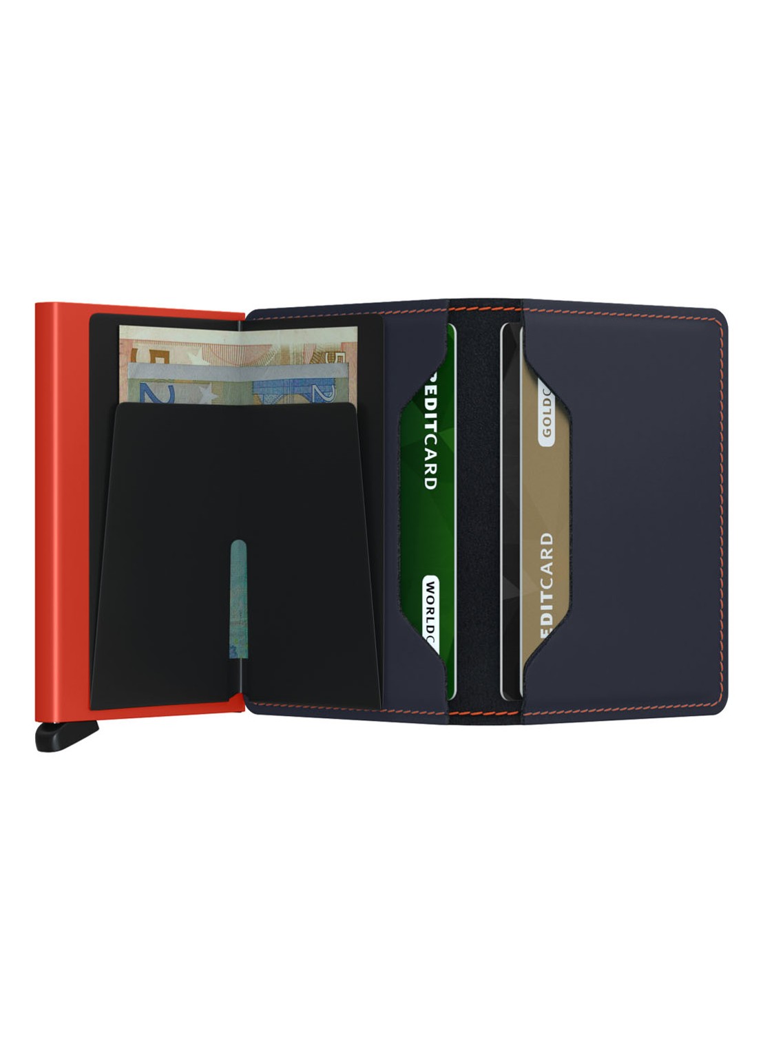 Secrid Slimwallet pasjeshouder van leer - detail 4 donkerblauw
