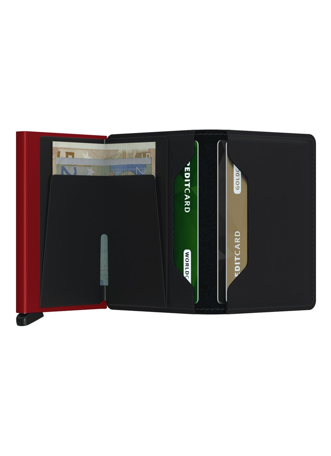 Secrid Slimwallet pasjeshouder van leer - detail 4 zwart