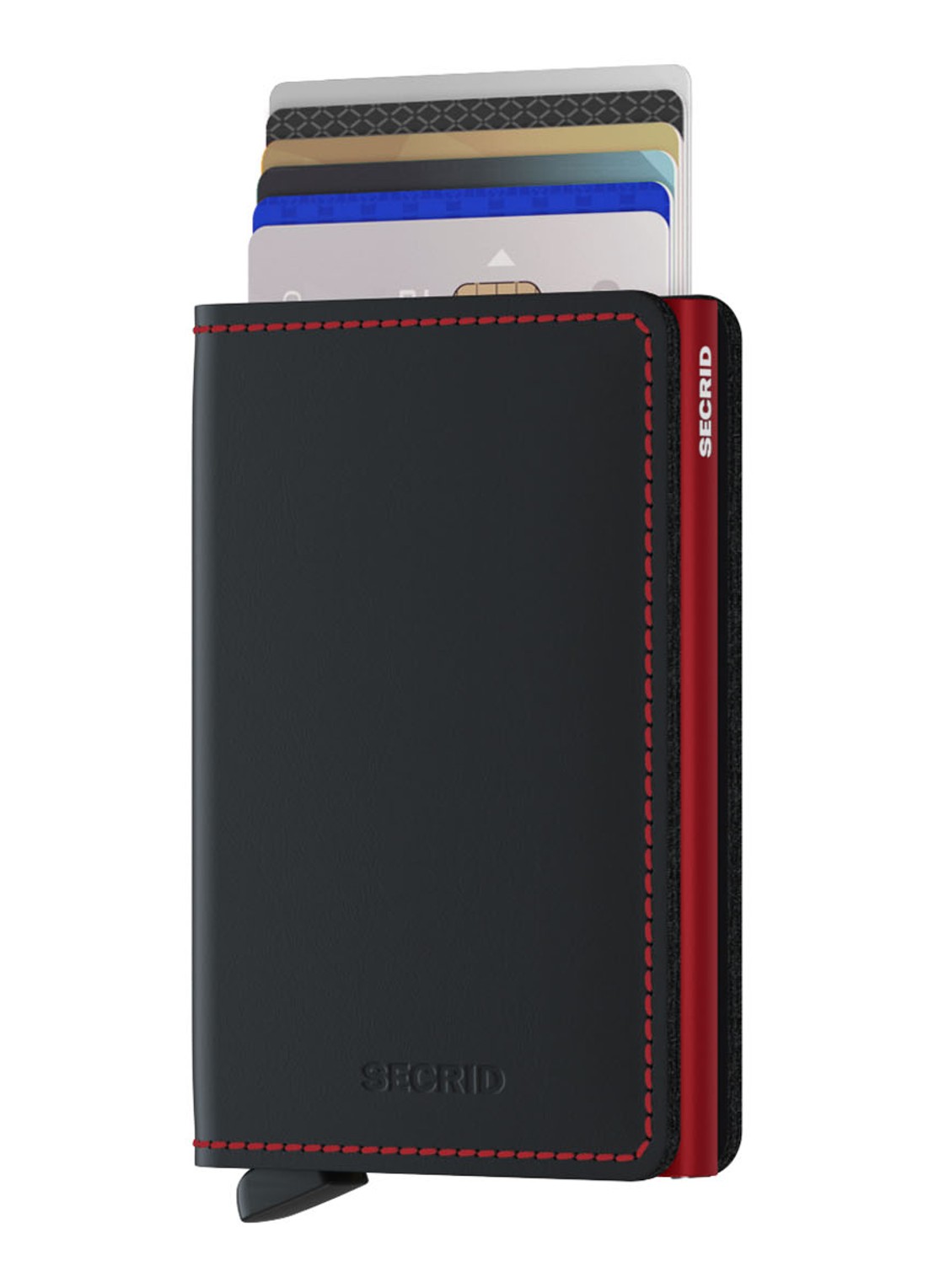 Secrid Slimwallet pasjeshouder van leer - voorkant 2 zwart