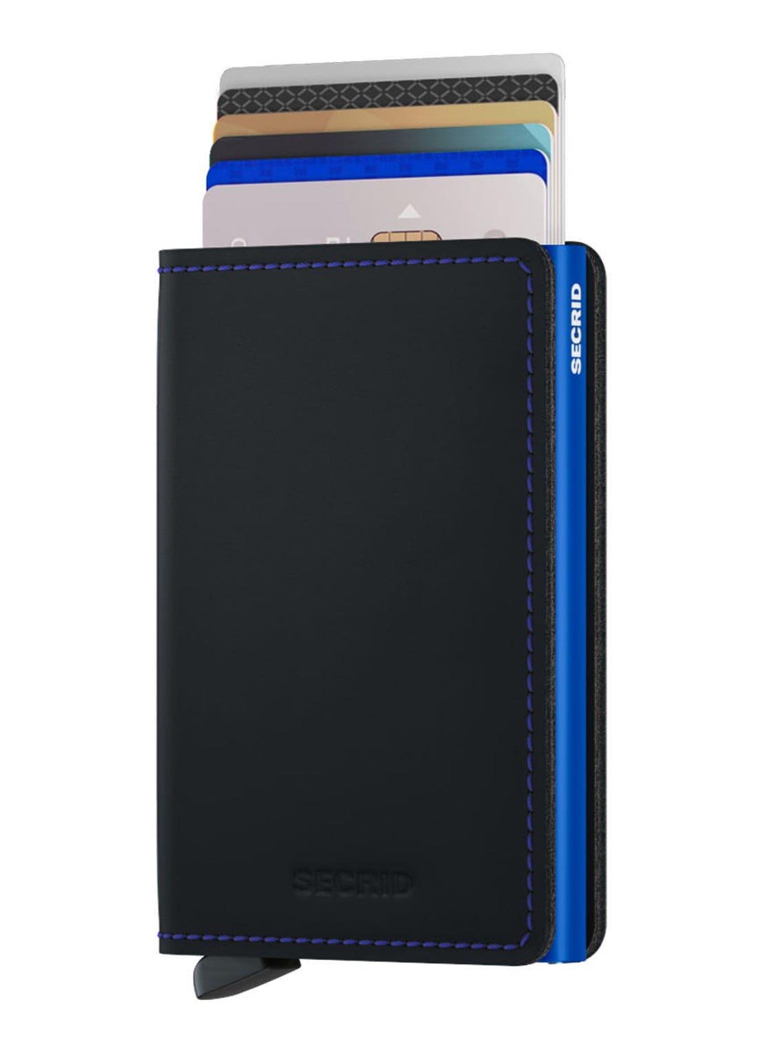 Secrid Slimwallet pasjeshouder van leer - voorkant 2 zwart