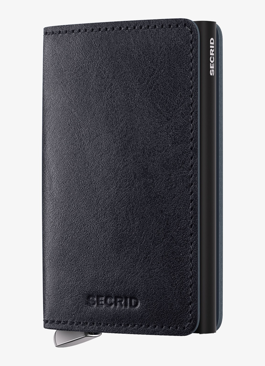 Secrid Slimwallet+ pasjeshouder van leer - voorkant 2 donkerblauw